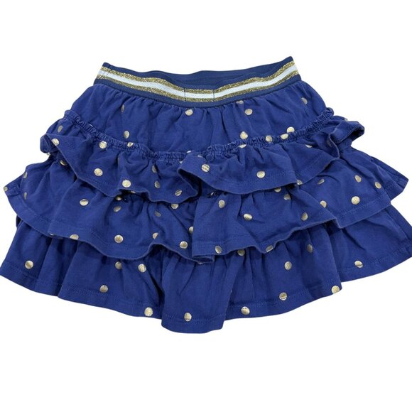 Mini Boden Girls Blue & Gold Polka Dot Tiered Skort 5-6Y - Picture 2 of 5
